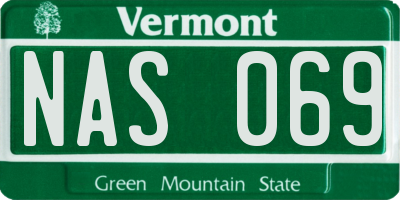 VT license plate NAS069