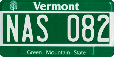 VT license plate NAS082