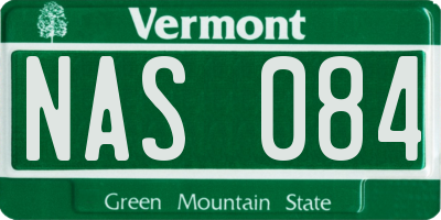 VT license plate NAS084