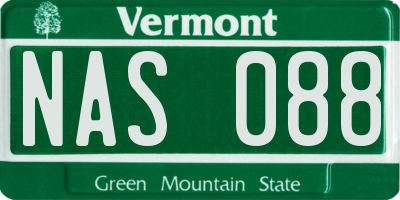 VT license plate NAS088