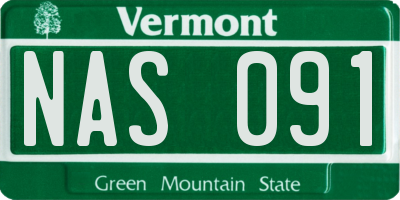 VT license plate NAS091