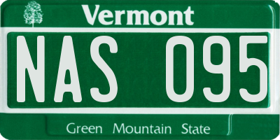 VT license plate NAS095
