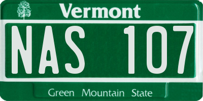 VT license plate NAS107