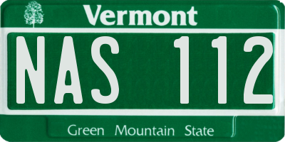 VT license plate NAS112