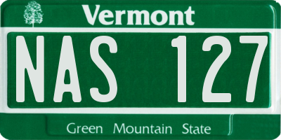 VT license plate NAS127