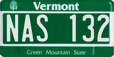VT license plate NAS132