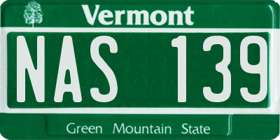 VT license plate NAS139