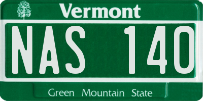VT license plate NAS140
