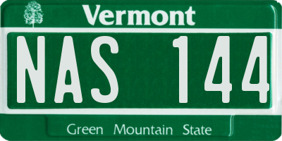 VT license plate NAS144