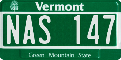 VT license plate NAS147