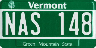 VT license plate NAS148