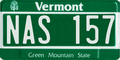 VT license plate NAS157