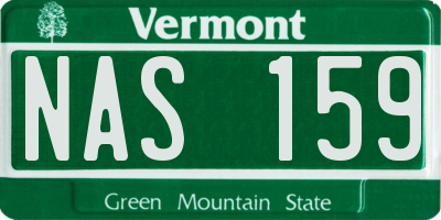 VT license plate NAS159