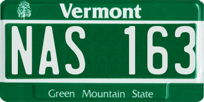 VT license plate NAS163