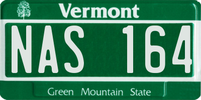 VT license plate NAS164