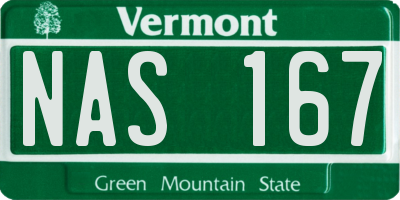 VT license plate NAS167