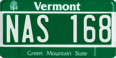 VT license plate NAS168