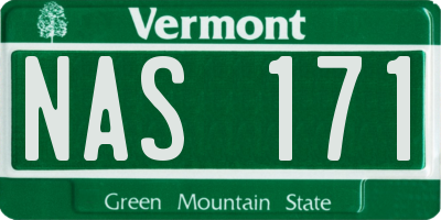 VT license plate NAS171