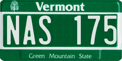VT license plate NAS175