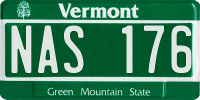 VT license plate NAS176