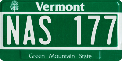 VT license plate NAS177