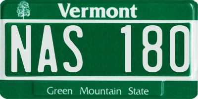 VT license plate NAS180