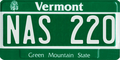 VT license plate NAS220