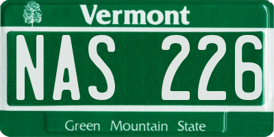 VT license plate NAS226