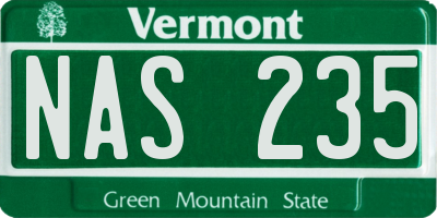 VT license plate NAS235