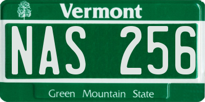 VT license plate NAS256