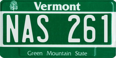 VT license plate NAS261