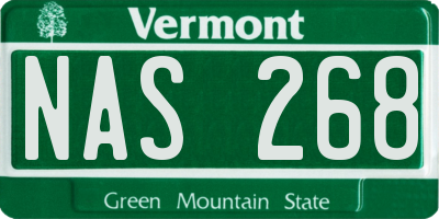 VT license plate NAS268