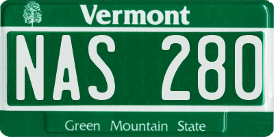 VT license plate NAS280