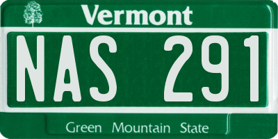 VT license plate NAS291
