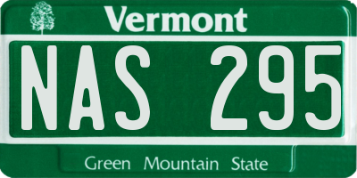 VT license plate NAS295