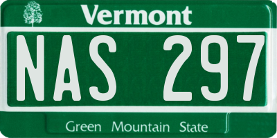 VT license plate NAS297