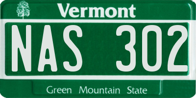 VT license plate NAS302