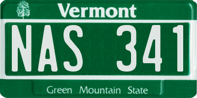 VT license plate NAS341