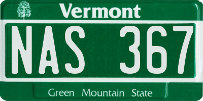 VT license plate NAS367
