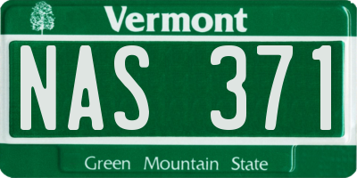 VT license plate NAS371