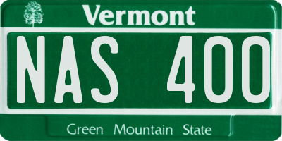 VT license plate NAS400