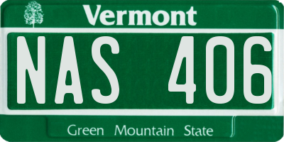 VT license plate NAS406