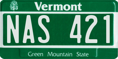 VT license plate NAS421