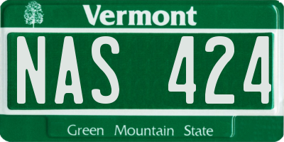 VT license plate NAS424