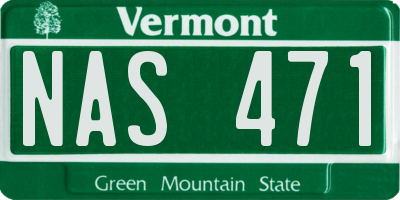 VT license plate NAS471