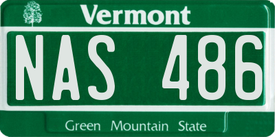 VT license plate NAS486