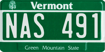VT license plate NAS491