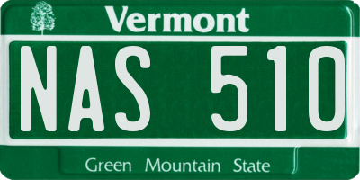 VT license plate NAS510