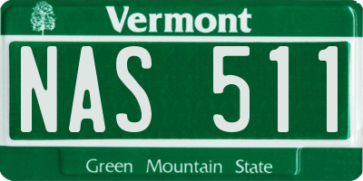 VT license plate NAS511