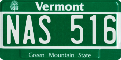 VT license plate NAS516